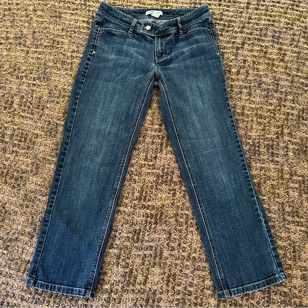 White House Black Market Straight blue Jeans Women’s size Noir 2, Denim Zip Fly